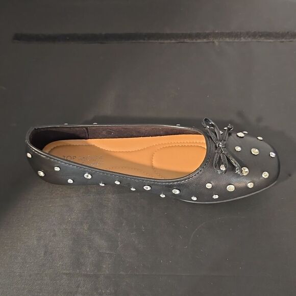 BRAND NEW TOP MODA BOWNOT RHINESTONE EMBELLISHMENTS BALLET FLATS - Picture 13 of 15